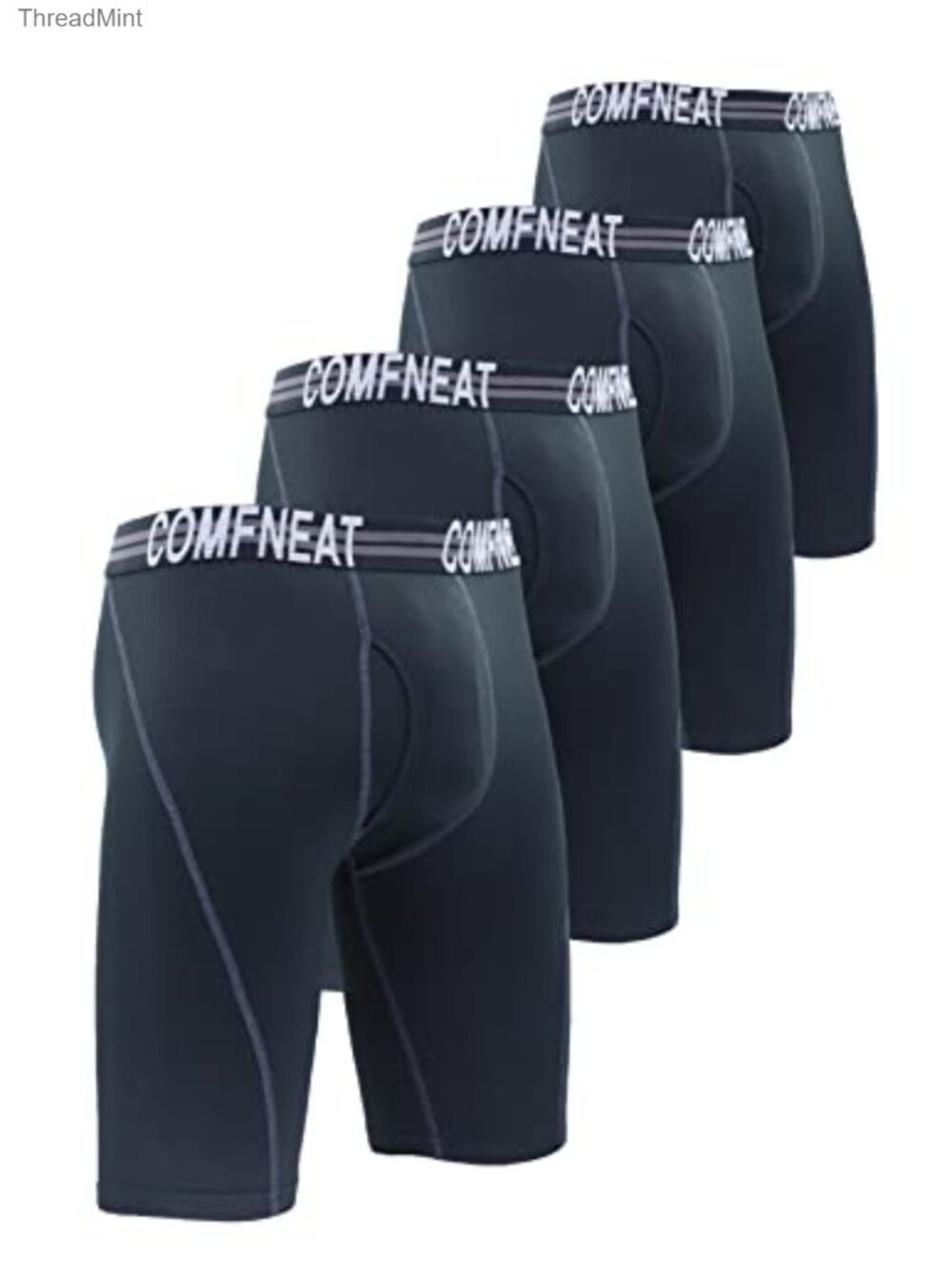 Men's 4-Pack 9 Inch Long Leg Boxer Briefs Sports Performance Underwear